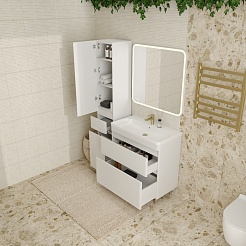 Style Line Мебель для ванной напольная Атлантика 80, Люкс антискрейч, PLUS – фотография-3